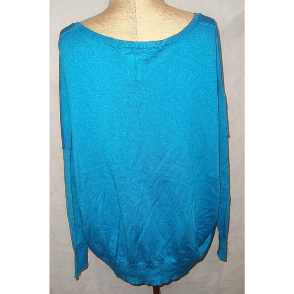 h.one teal wool blend drop shoulder sleeve. Size Large. - Picture 4 of 6